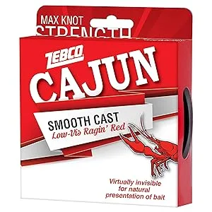 Zebco Cajun Line Smooth Cast Fishing Line Low Vis Ragin Red Quarter Pound Spool 1450-yard10-pound - Pony