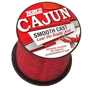 Zebco Cajun Line Smooth Cast Fishing Line Low Vis Ragin Red Quarter Pound Spool 1450-yard10-pound - quarter pound