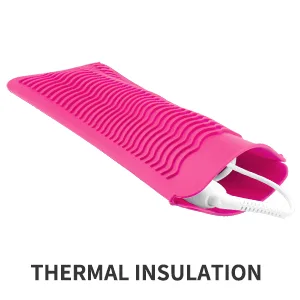 ZAXOP Resistant Silicone Mat Pouch for Flat Iron Curling IronHot Hair Tools (Hotpink) Hot Pink - product information 3