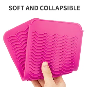 ZAXOP Resistant Silicone Mat Pouch for Flat Iron Curling IronHot Hair Tools (Hotpink) Hot Pink - product information 4