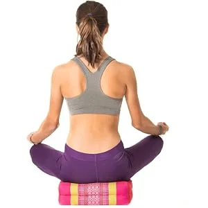 Zafuko Foldable Cushion - Organic Kapok Filling use Folded and Unfolded for Meditation Soft Yoga Prop Portable Cushion Double Green - zen yoga exercise relaxation back neck leg feet buttocks mat pillow bolster