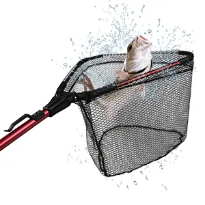 YVLEEN Folding Fishing Net - Foldable Fish Landing Net Robust Aluminum Telescopic Pole Handle and Nylon Mesh 16inch Hoop Size A:1640cm Hoop Size (Fixed Handle) Gold - product information 2