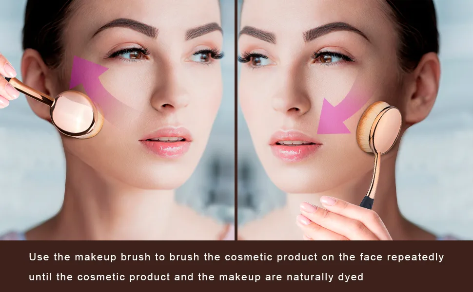 Yoseng Oval Foundation Brush Large Toothbrush makeup brushes Fast Flawless Application Liquid Cream Powder Foundation - Product use