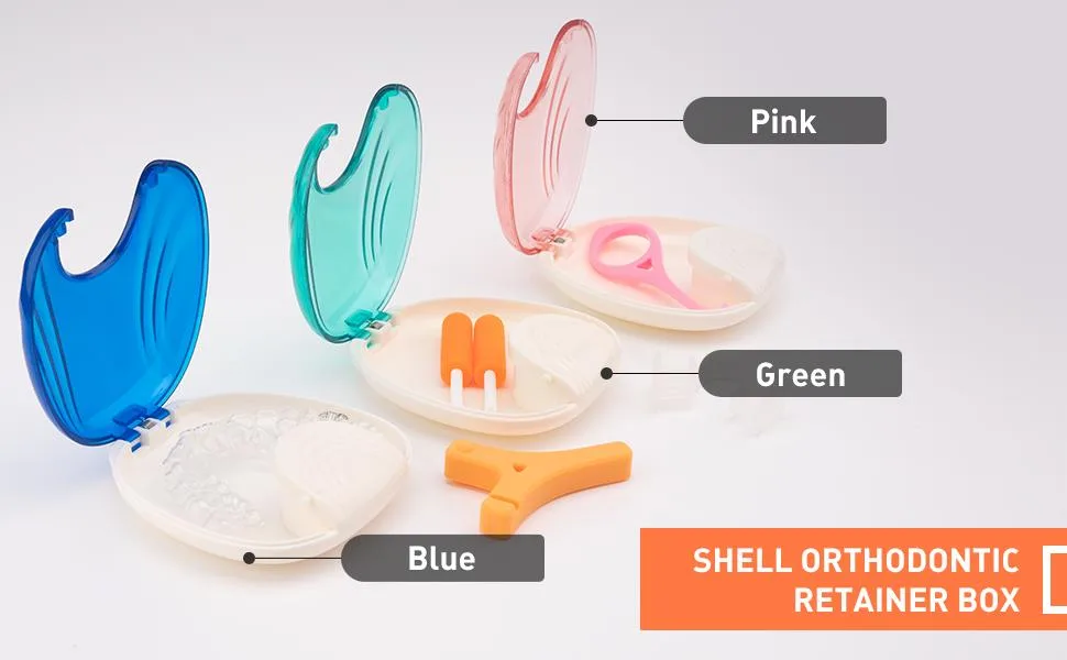 Y-Kelin Press-to-Open Retainer Case Retainer Container Partial Denture Box (Green) - retainer case