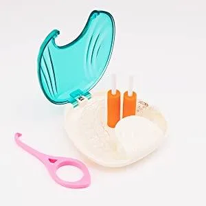 Y-Kelin Press-to-Open Retainer Case Retainer Container Partial Denture Box (Green) - retainer case