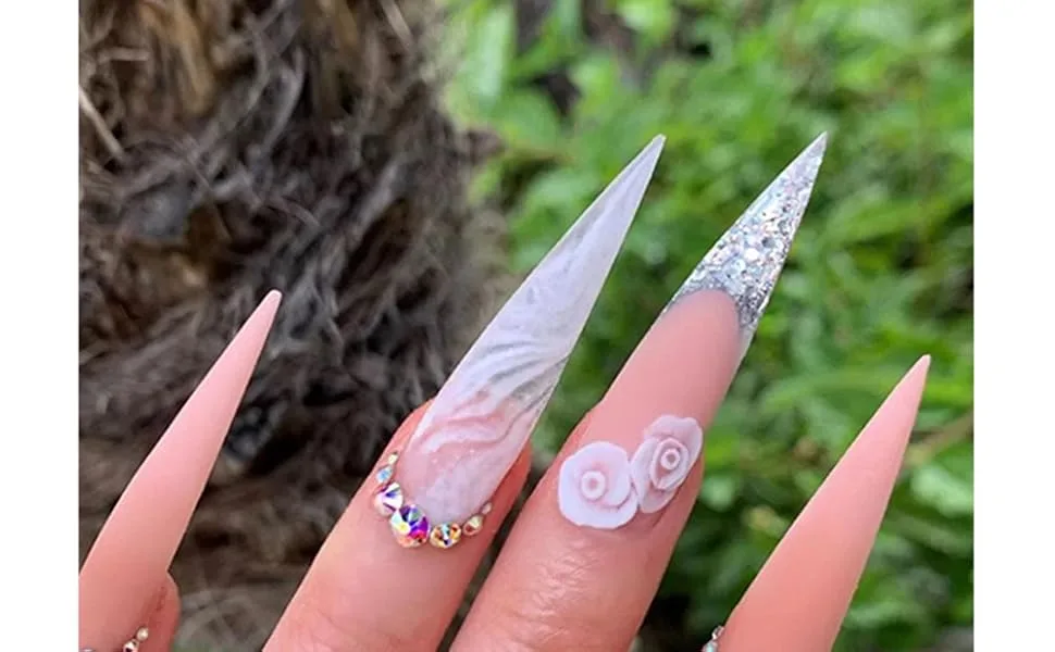 YIMART 500pcs Acrylic Medium Long Stiletto Nail Tips Easy Coffin Nails Sharp False Nail Art Tips For Nails Salon (Clear) - product information 3