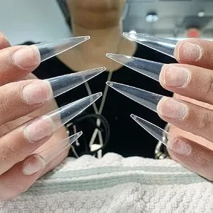 YIMART 500pcs Acrylic Medium Long Stiletto Nail Tips Easy Coffin Nails Sharp False Nail Art Tips For Nails Salon (Clear) - product information 4