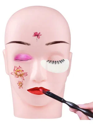 Yephets Pro Training Mannequin Flat Head Practice Make Up Eye Lashes Eyelash ExtensionsPractice Training Head Manikin Cosmetology Mannequin Doll Face Head - Cosmetic practice