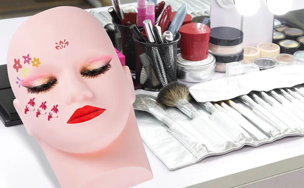 Yephets Pro Training Mannequin Flat Head Practice Make Up Eye Lashes Eyelash ExtensionsPractice Training Head Manikin Cosmetology Mannequin Doll Face Head - Mannequin Head For Eyelashes Makeup Practice