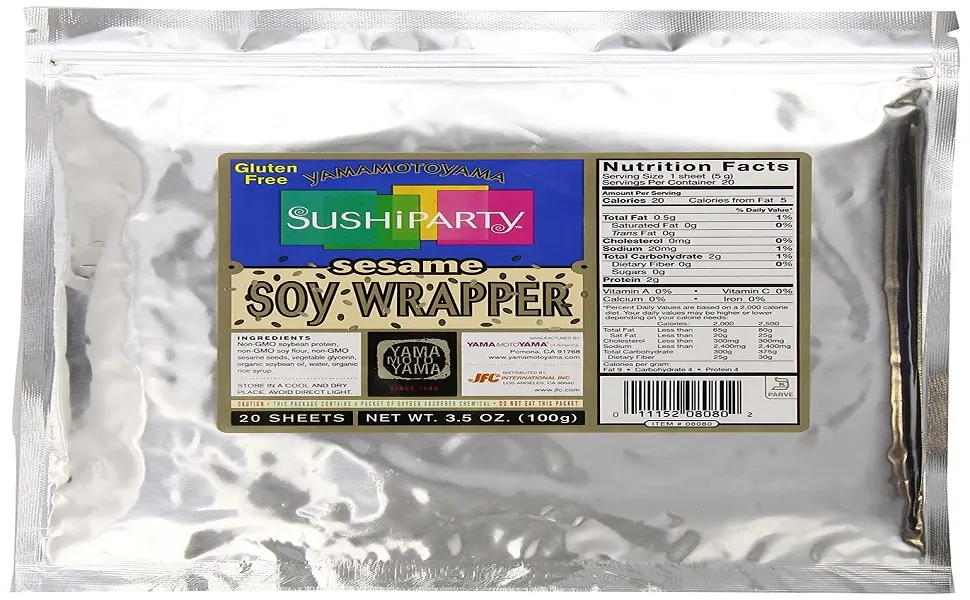 Yamamotoyama Sushi Party Soy Wrapper Sesame 20 Count 3.5 Ounce Bag - product information 1