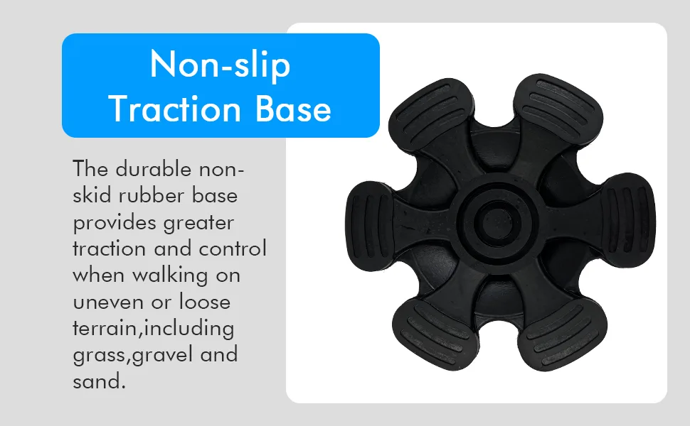XSL Cane Tips - 34 Inch Replacement - Heavy Duty Rubbers Self Standing 6 Support Feets Base Replacement Walking Canes Walking Sticks Folding Canes - 6 Prong Rubber Cane Foot Pad (Black) - main image 4