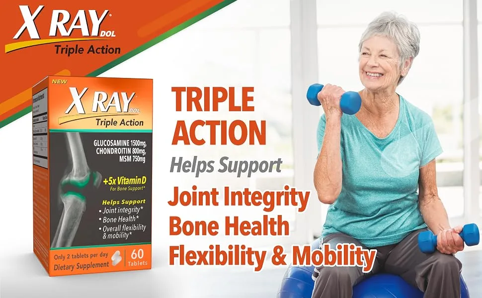 XRay Triple Action Joint Health Supplement with Vitamin D 60 Count - product information 2