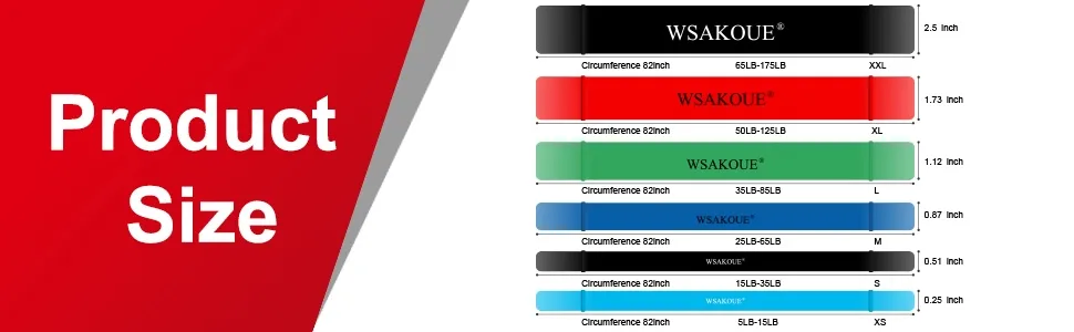 WSAKOUE Pull Up Bands Resistance Bands Pull Up Assistance Band Resistance Exercise Bands for Body Stretching Powerlifting Resistance Training S-Black - size