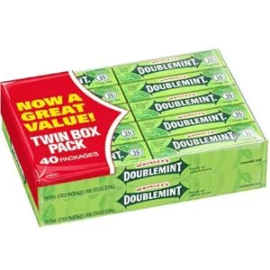 WRIGLEYS DOUBLEMINT Gum 5 stick pack (40 Packs) - product information 1
