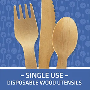 WoodAble  Disposable Wooden Cutlery Mix  200 Count  Backyard Compostable 200 Mix (80 Forks 80 Spoons 40 Knives) - Single use