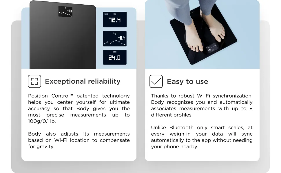 Withings Body Smart Weight  BMI Wi-Fi Digital Scale with smartphone app Black - Body