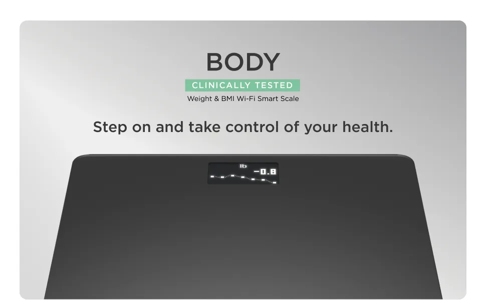 Withings Body Smart Weight  BMI Wi-Fi Digital Scale with smartphone app Black - Smart Scale Bathroom Scale Weight