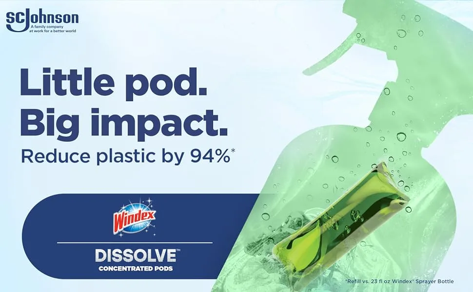 Windex Dissolve Concentrated Pods Multisurface Cleaner 3 Concentrated Dissolvable Refill Pods Refills - Little pod Big impact