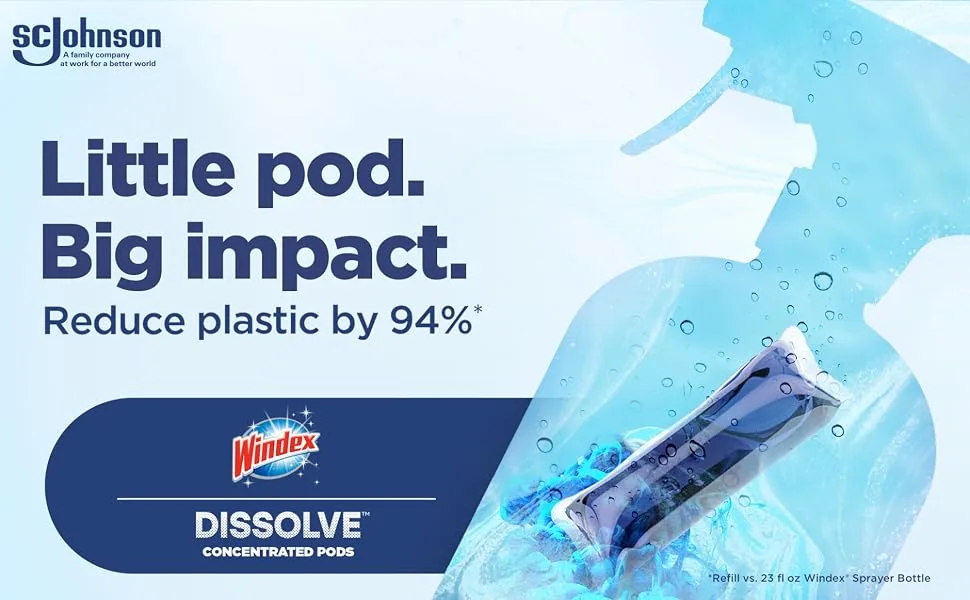Windex Dissolve Concentrated Pods Glass Cleaner 3 Concentrated Dissolvable Refill Pods Refills - Little Pod Big Impact