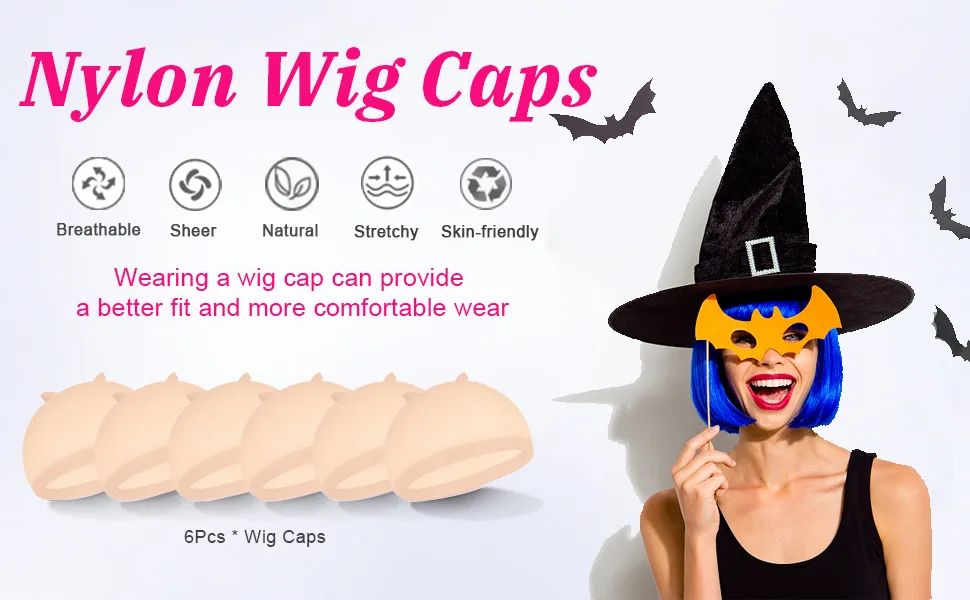 Wig Caps IKOCO 6Pcs Beige Wig Caps Stocking Caps for Wigs Stretchy Nylon Wig Caps for Women - wig caps