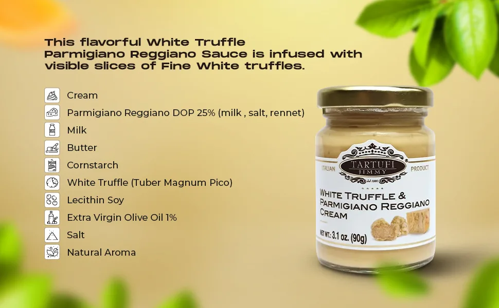 White Truffle  Parmesan Cheese Cream  White Truffle and Parmigiano Reggiano Cream (3.1 oz 90g) - white truffle