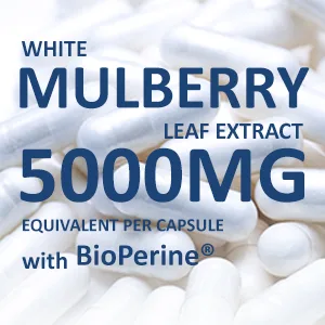 White Mulberry Leaf Extract 5000 mg 180 Veggie Caps ( Vegetarian Non-GMO  Gluten-Free) - nusa pure