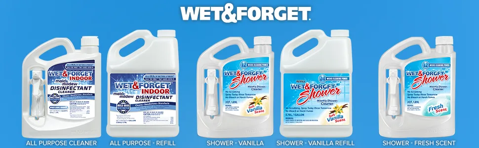 Wet  Forget Shower Cleaner Weekly Application Requires No Scrubbing Bleach-Free Formula Ready to Use 64 Fluid Ounces 2 Pack - shower all purpose cleaner