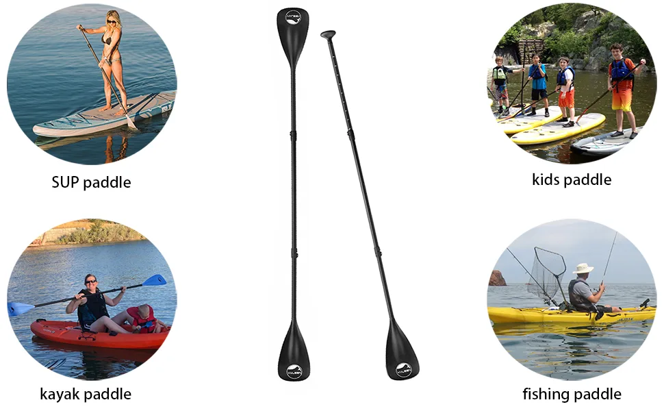 YVLEEN SUP Paddle Board PaddleStand up Paddleboard Paddles Adjustable Aluminum 4-Piece Floating Kayak PaddleConvertible Paddle E:4-Piece Paddle (Lake Blue) - product information 2