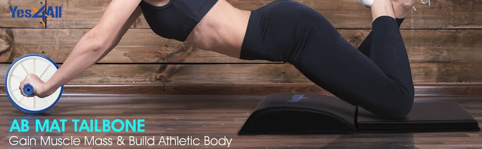 Yes4All Ab Exercise Mat With Tailbone Protecting Pad Abdominal Wedge  Support For Abs Workout Sit Up  Abdominal Mat Tailbone Protector A. Black - AB Mat Tailbone