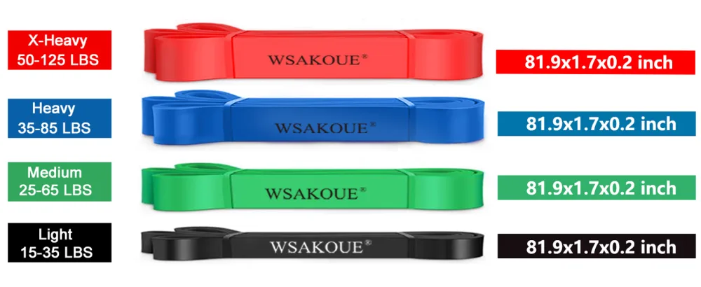 WSAKOUE Pull Up Assistance Bands Resistance Bands Set for Men  Women Exercise Bands Workout Bands for Working Out Body Stretching Powerlifting Resistance Training Set 1 - WSAKOUE Pull Up Assistance Bands, Resistance Bands Set 9
