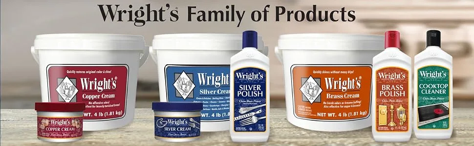 Wrights Copper and Brass Polish and Cleaner Cream- 8 Ounce - 2 Pack - Gently Clean and Remove Tarnish Without Scratching8 Ounce (Pack of 2) - Wright