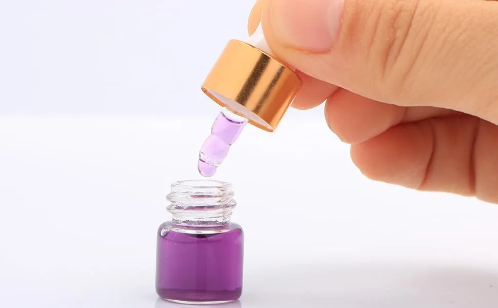 Wresty 50 Pcs Clear Glass Dropper Vails 1ml Mini Essential Oils Sample Dropper Bottles For Traveling Essential Oils Perfume Cosmetic LiquidWith 2 pcs dropper - product information 5