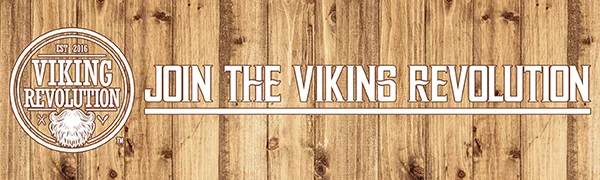 Wooden Beard Comb  Case Dual Action Fine  Coarse Teeth Perfect for use with Balms and Oils Top Pocket Comb for Beards  Mustaches by Viking Revolution - Viking Revolution Logo
