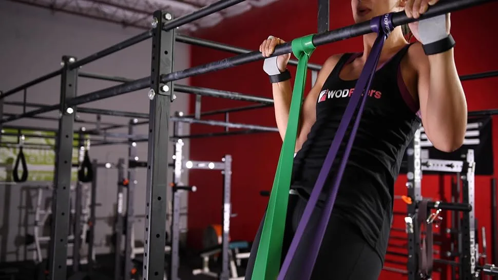 WODFitters Pull Up Assistance Band for Stretching Mobility Workouts Warm Up Recovery Powerlifting Home Fitness and Exercise 1 Red 10-35 lbs - product information 1