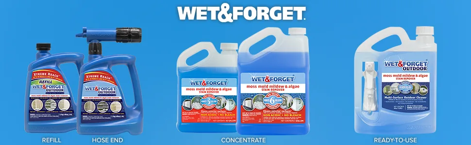 Wet  Forget Moss Mold Mildew  Algae Stain Remover Multi-Surface Outdoor Cleaner Concentrate Original 128 Fluid Ounces - Wet And Forget