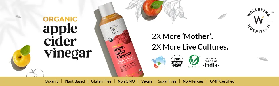 Wellbeing Nutrition Organic Apple Cider Vinegar - Raw Unfiltered Unpasteurized - 500ml 16.9 Fl Oz (Pack of 1) - product information 1