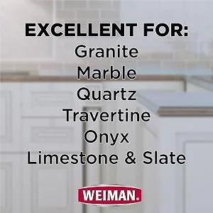 Weiman Granite Cleaner and Polish - 17 Ounce - For Granite Marble Soapstone Quartz Quartzite Slate Limestone Corian Laminate Tile Countertop and More - Granite Marble Quartz Travertine Onyx Limestone and Slate