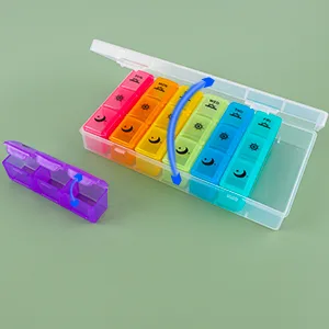 Weekly Pill Organizer3-Times-A-Day 7 Day Pill Box Large Compartments Moisture-Proof Pill Case Medication Reminder Portable Travel Container for Vitamins Fish Oil Compartments Supplements - PILL HOLDER
