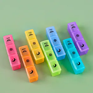 Weekly Pill Organizer3-Times-A-Day 7 Day Pill Box Large Compartments Moisture-Proof Pill Case Medication Reminder Portable Travel Container for Vitamins Fish Oil Compartments Supplements - WEELY PILL ORGANIZER