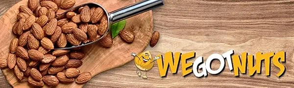 We Got Nuts Jumbo California Almonds 64oz (4 Pounds) (Whole Raw Naturel Shelled Unsalted) 4 Pound (Pack of 1) - Whole Almonds