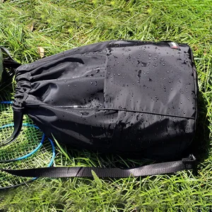 Waterproof Drawstring Gym Backpack Bag for Men  Women Sport Gym Sack Mini Travel Daypack A01-black 1 - The gym sack is waterproof.