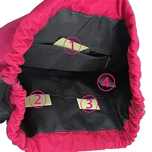 Waterproof Drawstring Bag Gym Bag Sackpack Sports Backpack for Men Women Girls 03-wave - 4 inside pocket, one with zipper, and one without a bottom for a water bottle or folding umbrella