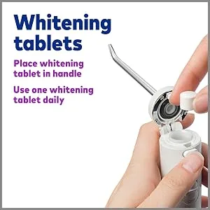 Whitening Water Flosser Refill Tablets (30 Count) - Only for the Whitening Flosser Packaging May Vary - whitening tablet handle