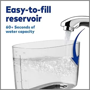 Water Flosser For Teeth Portable Electric Compact For Travel and Home - Nano Plus WP-320 White - Reservoir Nano Plus