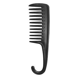 Wapodeai Wide Tooth Comb Shower Comb With Hook Good for Curly Hair Wet Dry Premium Tangle Free Combs Black. - Wide Tooth Comb