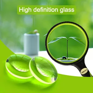Wapodeai Magnifying Glasses Magnifying Glass 4X Handheld Reading Magnifier for Seniors  Kids 75mm Large Magnifying Lens with Non-Slip Rubber Handle for Reading and Hobbies. - Optical Grade Glass Lens