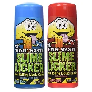 TOXIC WASTE  Slime Licker Sour Rolling Liquid Candy  12-Count Display Box with Strawberry  Blue Razz Flavors (2 fl oz Each) - product information 2