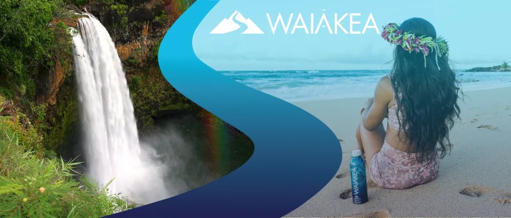 Waiakea Hawaiian Volcanic Water Naturally Alkaline 100 Recycled Bottle 16.9 Fl Oz (Pack of 24) - desktop banner