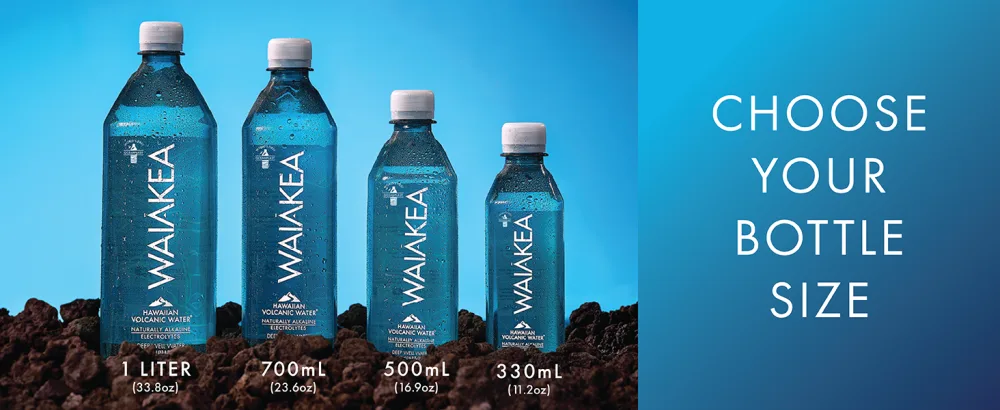 Waiakea Hawaiian Volcanic Water Naturally Alkaline 100 Recycled Bottle 16.9 Fl Oz (Pack of 24) - desktop hotspotspots
