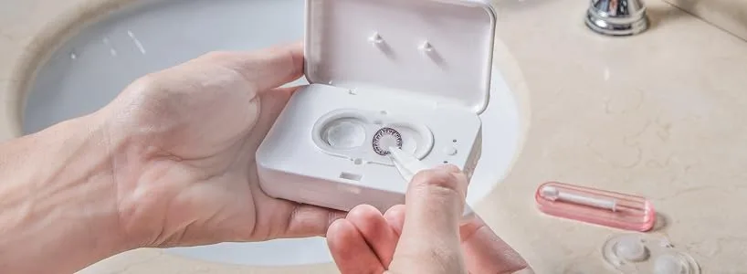 VueSonic Patented Contact Lens Cleaning System for Soft and Hybrid Lens Sonic Technology (Pure White) - product information 2